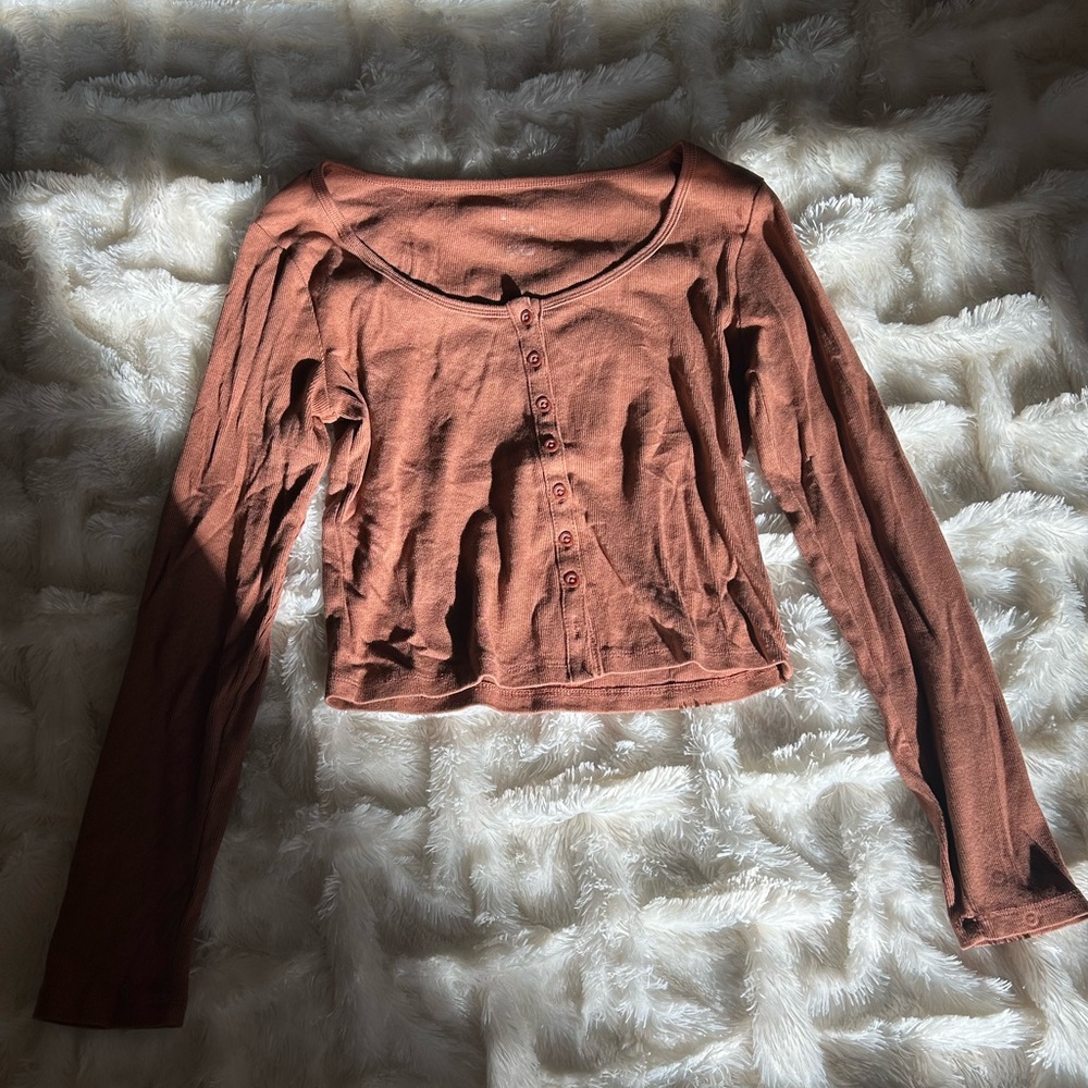 A new day Rust Button-Down Shirt
